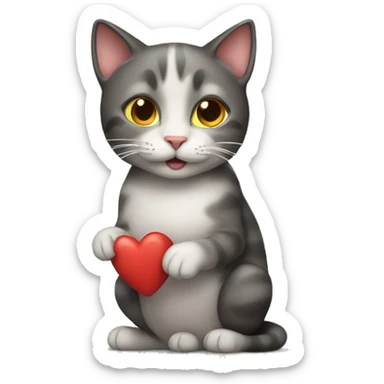 Cat sending heart sticker