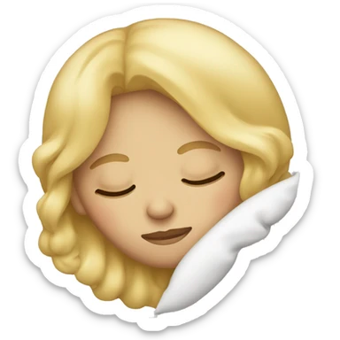blonde girl sleeping sticker