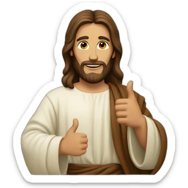 Jesus shows his thumb sticker