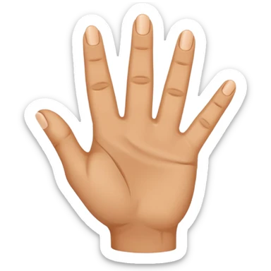 Una mano con estas características el dedo índice apuntando hacia arriba, los dedos medio y anular doblados hacia adentro, y el pulgar tocando el meñique sticker