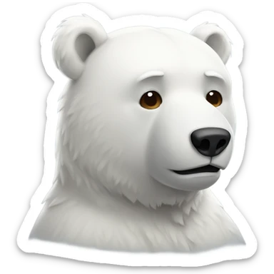 sad white bear with a scratch  sticker