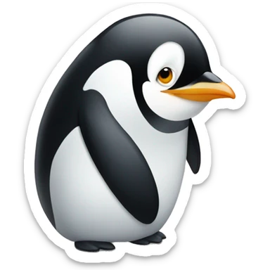 a penguin making a f boy face sticker