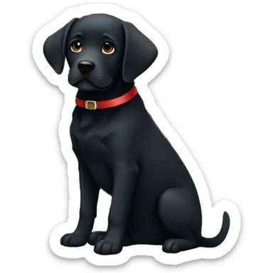 Black Labrador and Christmas tree sticker