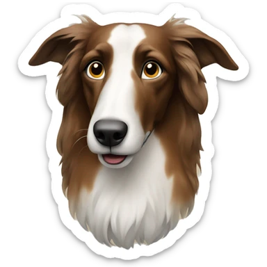 Borzoi dog with brown fur  sticker