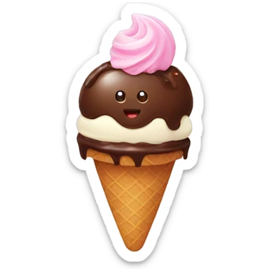 Icecream with brownie sticker
