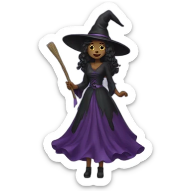 witch with dress sticker