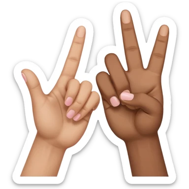 Yvl handsign two hands interlocking doing the same sign at the pinkey finger sticker