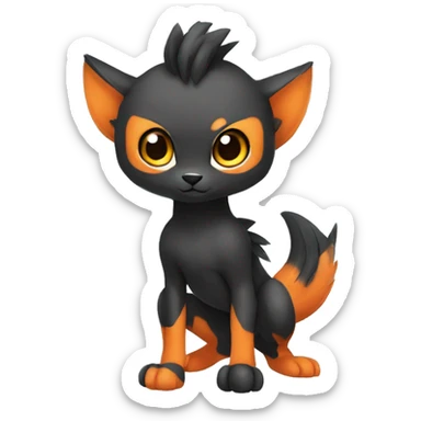 Cute cool black orange animal hybrid Fakemon full body sticker