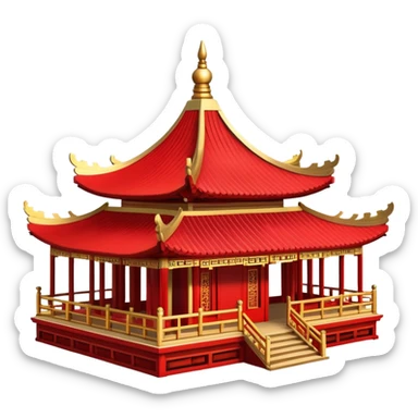 Chinese pavilion scene sticker