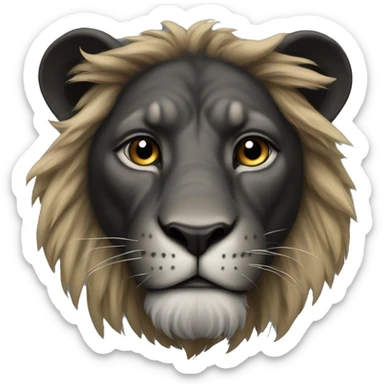 Black lion that looks like simba wearing a blue bandana  sticker