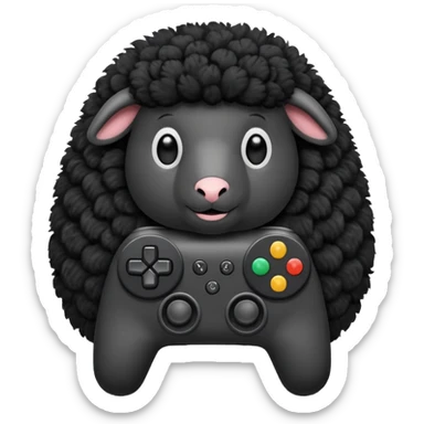 black sheep holding a controller sticker