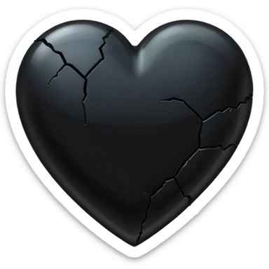 Black heart break sticker