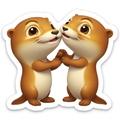 Poisson et une loutre amoureux sticker