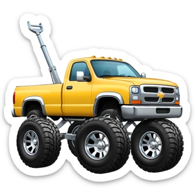 Truck lifted with rims sticker