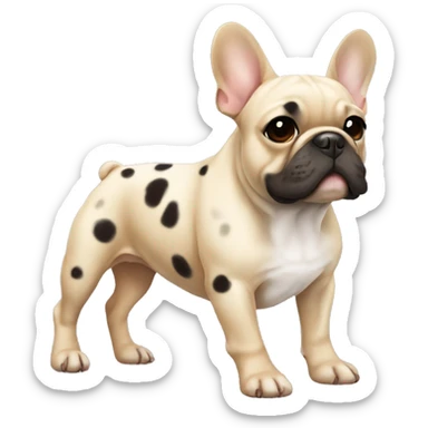 French bulldog beige with dark spots on the body sticker