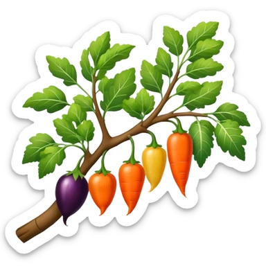 vegetables on a tree branch sticker