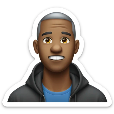 Biting lips while hearing music in airpods pro sticker
