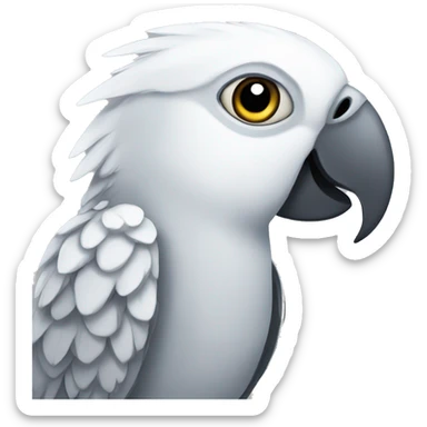 gray and white parrot sticker