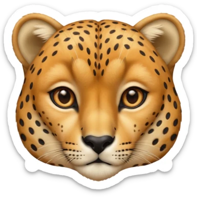 cheetah giving kiss face sticker