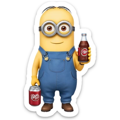 A minion with a tasty dr. Pepper  sticker