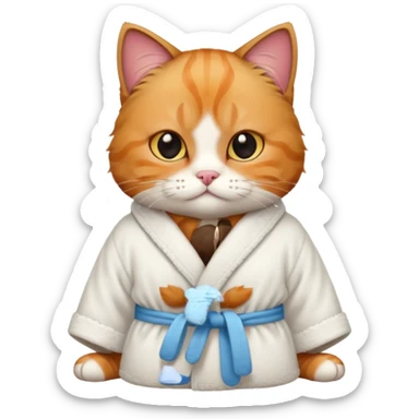 scottish cat with bathrope sticker