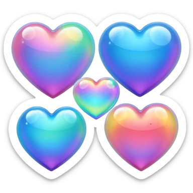 bubble hearts sticker