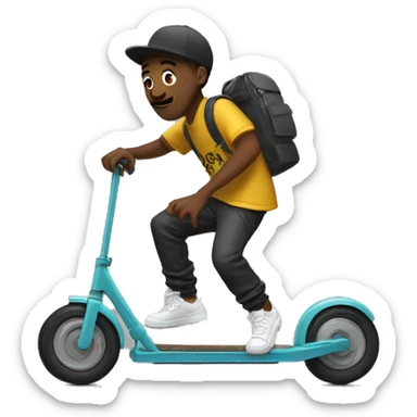 streetwear guy doing freestyle scootering sticker