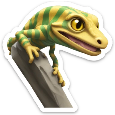 Gecko gargoyle YELLOW stripes sticker