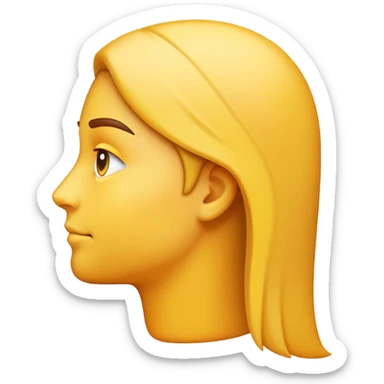 Side profile emoji looking left blank expression  sticker