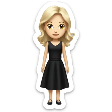elegant girl in black dress in thr glass sticker