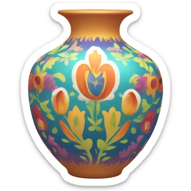 Colorful vase sticker