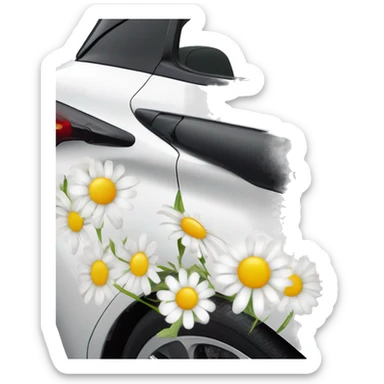 Chevrolet bolt Blanche avec fleur marguerite  sticker