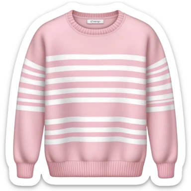 Powder pink cozy cashmere sweater with white stripe sticker