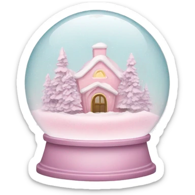 Pastel pink snow globe sticker