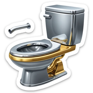 Shiny advanced futuristic Cyberpunk toilet sticker