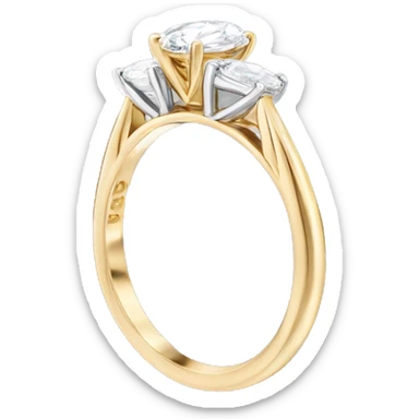 2ct Oval engagement ring, gold, pear trilogy  sticker