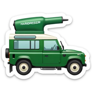 Land Rover with hairdresser written on side  sticker