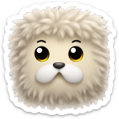 Cute cozy fluffy pillow sticker