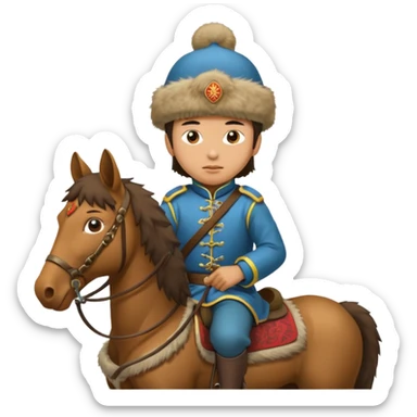 mongol soldie horse riding sticker