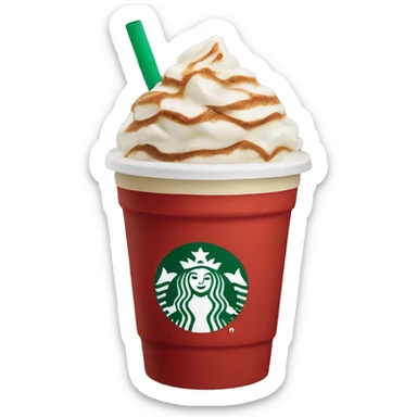 red starbucks frappe cup  sticker