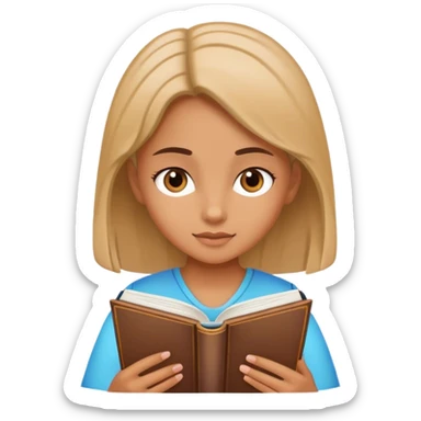 girl learning with a book sticker