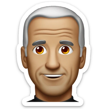 joe biden with black hoodie on and bright red shiny eyes sticker
