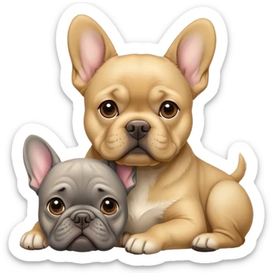 Labrador Retriever and a gray French Bulldog sticker