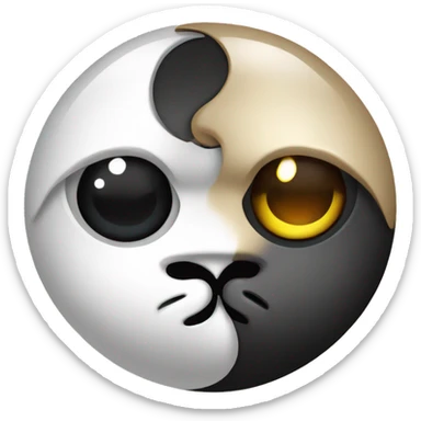  yin yang de gatos abrazandose sticker