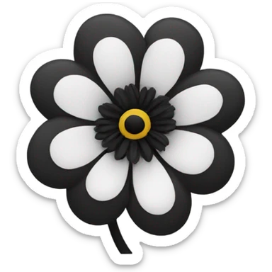 Flower with black petals and white in the middle sticker