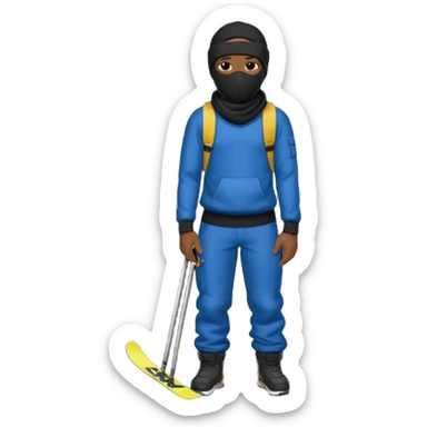 Black Man Sagging his pants with a ski mask on wearing all black sticker