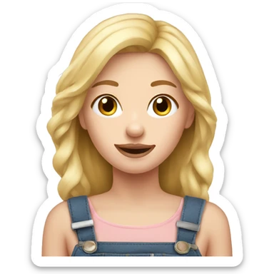 Blonde girl with pig sticker