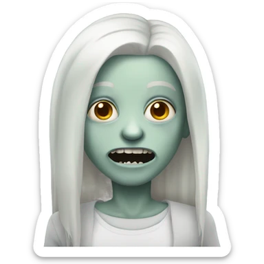Pale zombie with platinum hair sticker
