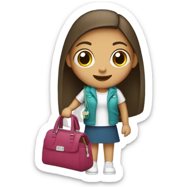 girl with bottle in purse sticker