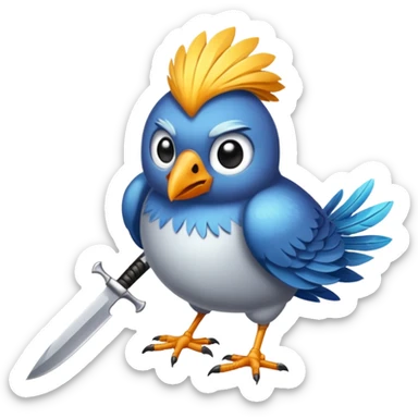 Bird with knife sticker